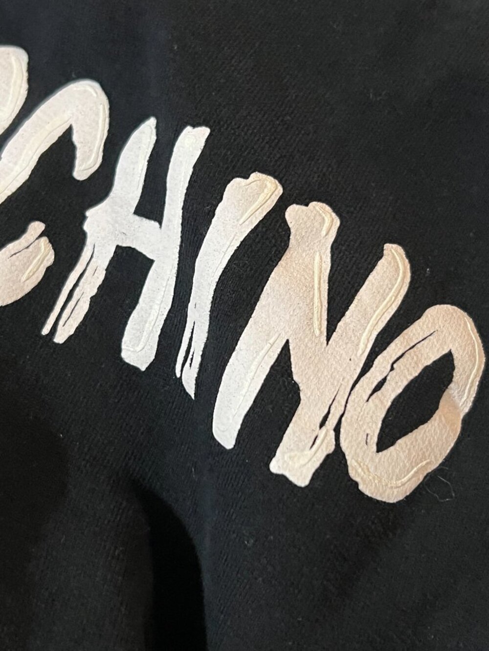 Moschino Teen Sweatshirt Size 10 Gender Neutral Crewneck Black White Printed - Picture 3 of 5